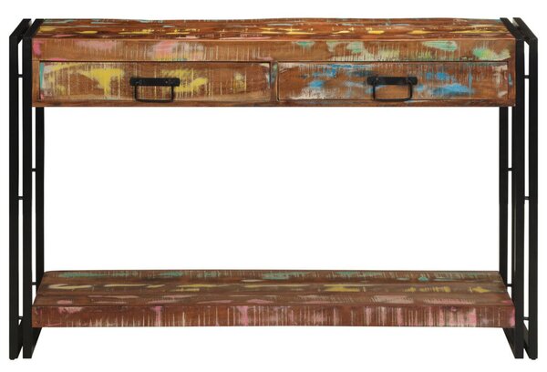 Többszínű Konzolasztal 120x33x75 cm Tömör újrahasznosított fa