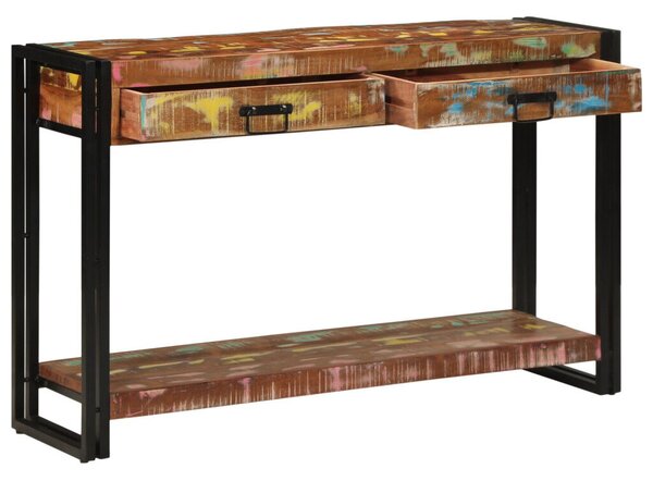Többszínű Konzolasztal 120x33x75 cm Tömör újrahasznosított fa
