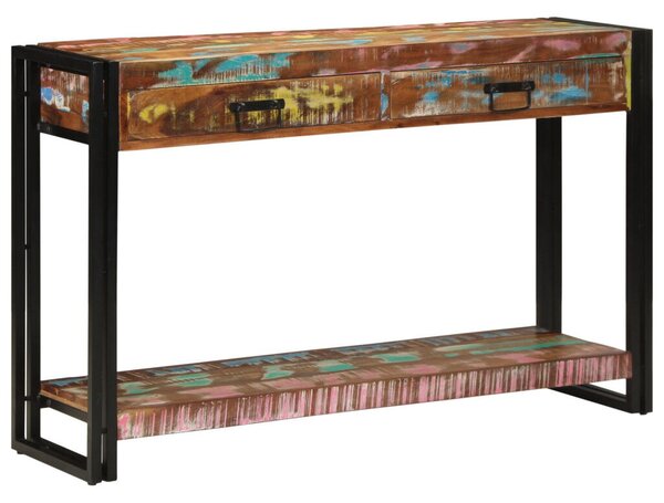 Többszínű Konzolasztal 120x33x75 cm Tömör újrahasznosított fa