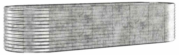 Ezüstszínű horganyzott acél kerti magaságyás 322x100x68 cm