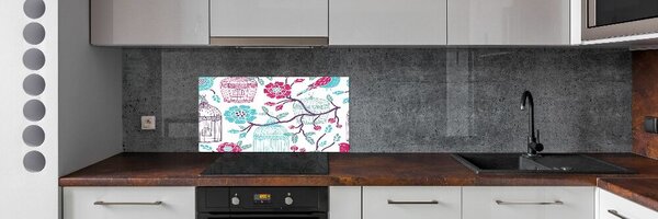 Konyhai fali panel Madárketrecek