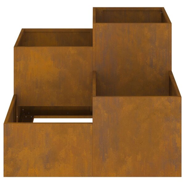 Kerti Virágágy 80x80x60 cm Időjárásálló Acél