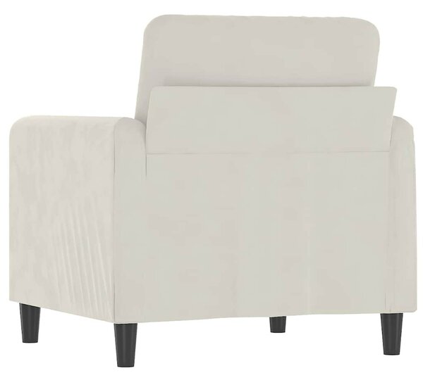 Krémszínű bársony kanapéfotel 60 cm