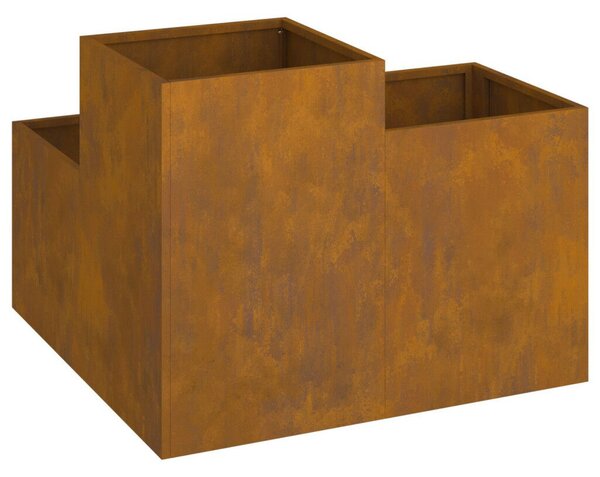 Kerti Virágágy 80x80x60 cm Időjárásálló Acél