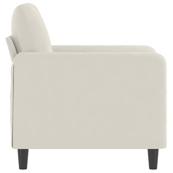 Krémszínű bársony kanapéfotel 60 cm