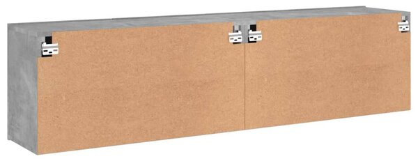 2 db betonszürke falra szerelhető TV-szekrény 80 x 30 x 41 cm