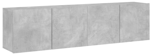 2 db betonszürke falra szerelhető TV-szekrény 80 x 30 x 41 cm