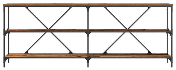 Konzolasztal Régi Fa 200x30x75 cm Műanyag Fa és Acél