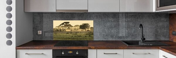 Konyhapanel Zsiráfok a szavannán