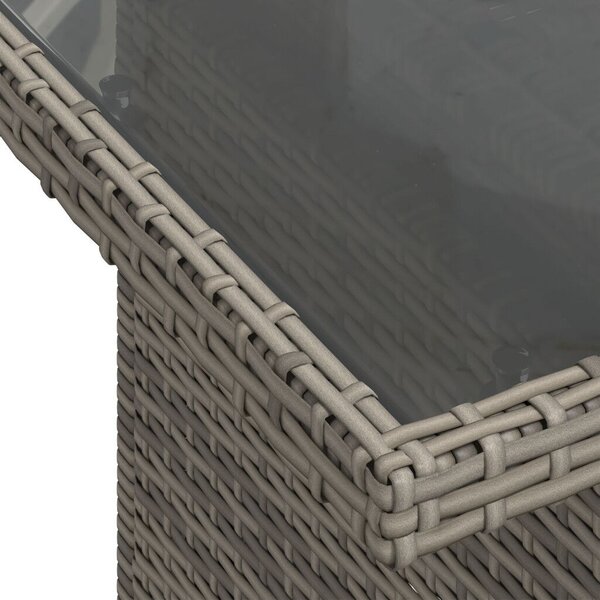 7 részes kertibútor szett párnákkal szürke poly rattan, 2 személyes kertibútor párnákkal szürke poly rattan