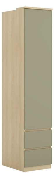 Gardróbszekrény Nolcala 119, Eukaliptusz, Tölgy, 217x45x60cm, Szekrényajtók: Pántos,Ajtók száma