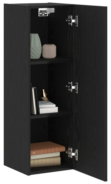 Falra Szerelhető TV Szekrények - 2 db, Fekete Tölgy, 30.5 x 30 x 90 cm, Mérnöki Fából