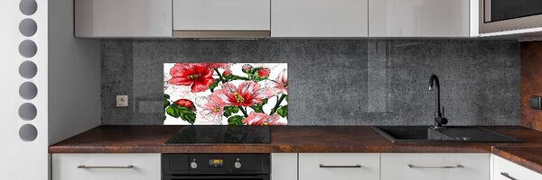 Konyhai hátfalpanel Hibiszkusz