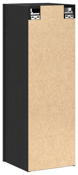 Falra Szerelhető TV Szekrények - 2 db, Fekete Tölgy, 30.5 x 30 x 90 cm, Mérnöki Fából