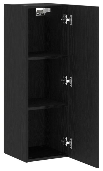 Falra Szerelhető TV Szekrények - 2 db, Fekete Tölgy, 30.5 x 30 x 90 cm, Mérnöki Fából