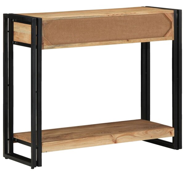 Kisasztal Fekete 90x33x75 cm Tömör akácfa és fém
