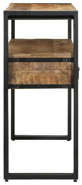 Fekete Asztalok 120x33x75 cm Tömör Mangófából és Fémből