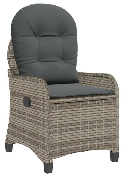 Fotel párnával Szürke Poly Rattan