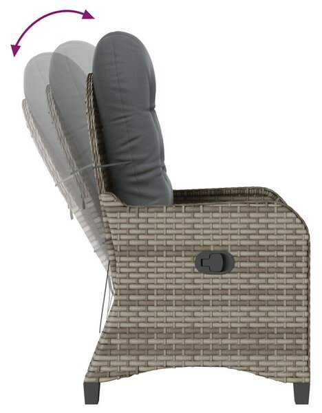 Fotel párnával Szürke Poly Rattan