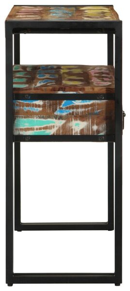 Végasztalok Többszínű 90x33x75 cm Tömör újrahasznosított fa és fém