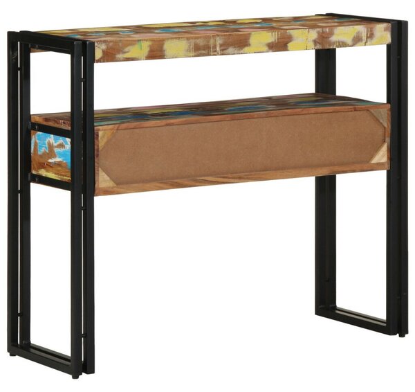 Végasztalok Többszínű 90x33x75 cm Tömör újrahasznosított fa és fém