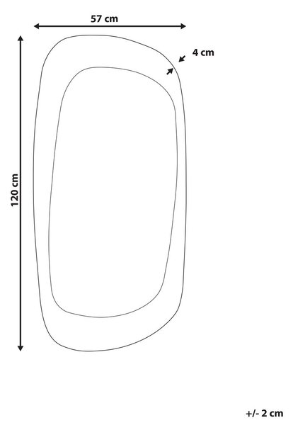 Falitükör TRIZAY 57 cm 120 cm Keményfa Barna