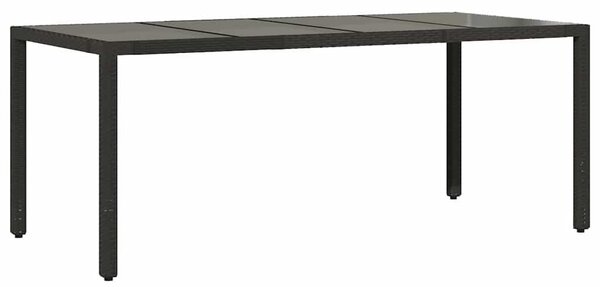 VidaXL Kert étkező szett 7 pcs Fekete 190 x 90 x 75 cm polirattan