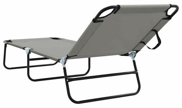 VidaXL Összecsukható nyugágy 2 pcs Szürke 56 x 189 x 87cm szövet
