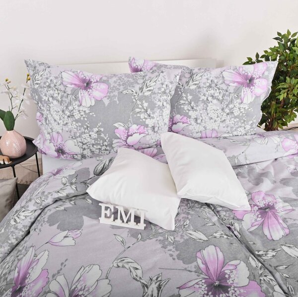 EMI Violet flanel ágyneműhuzat, A standard egyszemélyes ágy szett tartalma: 1x 140x200 + 1x 70x90