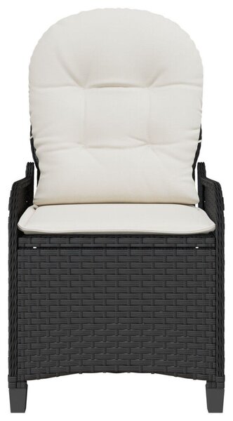 Fotel Párnával Fekete Poli Rattan