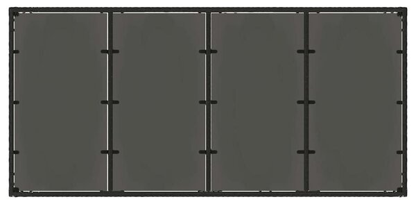 VidaXL Kert étkező szett 7 pcs Fekete 190 x 90 x 75 cm polirattan