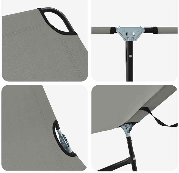 VidaXL Összecsukható nyugágy 2 pcs Szürke 56 x 189 x 87cm szövet