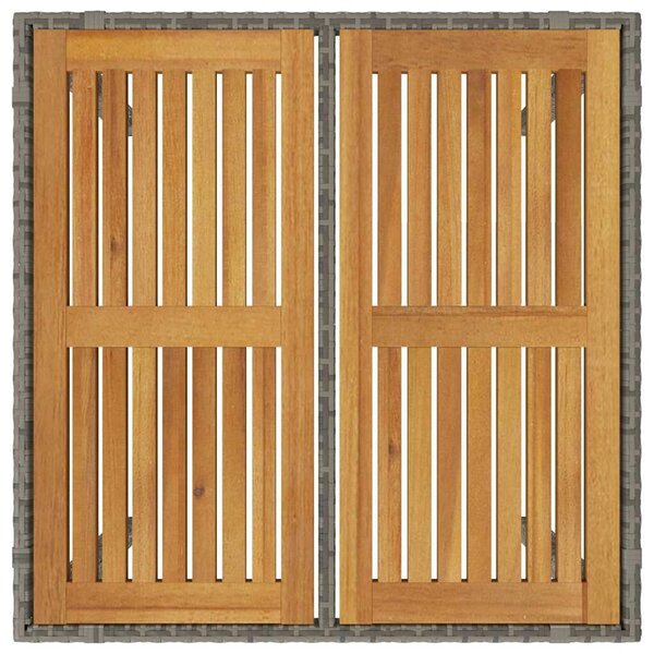 VidaXL Kert étkező szett 3 pcs Szürke 90 x 90 x 75 cm polirattan