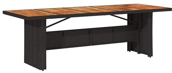 VidaXL Kert étkező szett 11 pcs Fekete 240 x 90 x 75 cm polirattan