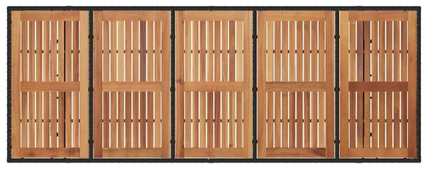 VidaXL Kert étkező szett 11 pcs Fekete 240 x 90 x 75 cm polirattan