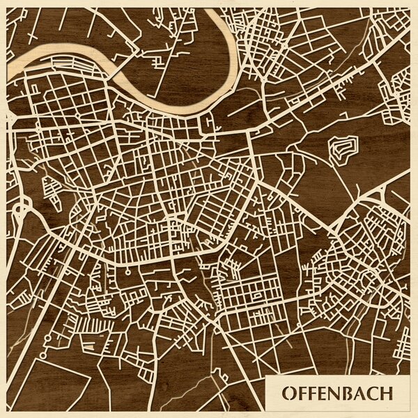 Offenbach 3D fa várostérkép fali dekoráció – Natura Products