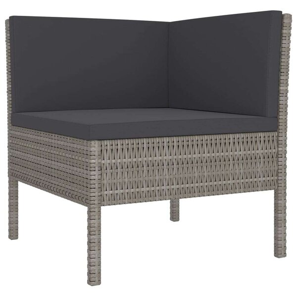 VidaXL Polyrattan Kerti Ülőgarnitúra - 5 részes - Szürke
