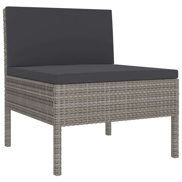 VidaXL Polyrattan Kerti Ülőgarnitúra - 5 részes - Szürke