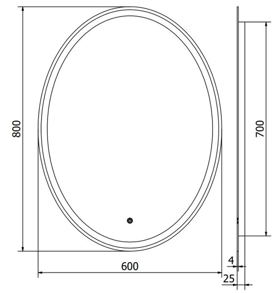 Mexen Elz világító fürdőszobai tükör 60 x 80 cm, LED 6000K, páramentesítő - 9802-060-080-611-00