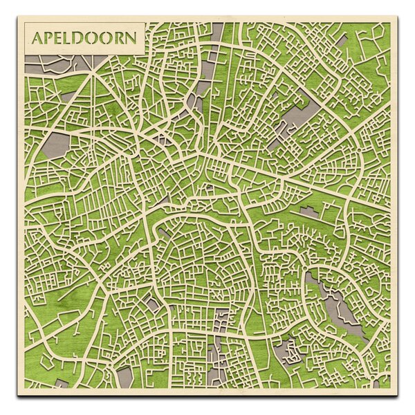 Apeldoorn 3D fa várostérkép fali dekoráció – Natura Products