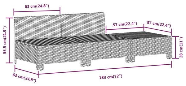 VidaXL 9 részes szürke polyrattan kerti ülőgarnitúra párnákkal