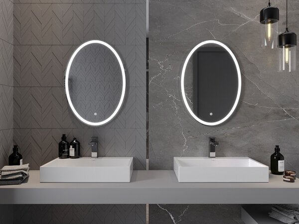 Mexen Elz 50 x 70 cm-es, LED 6000K, páramentes fürdőszobai tükör - 9802-050-070-611-00