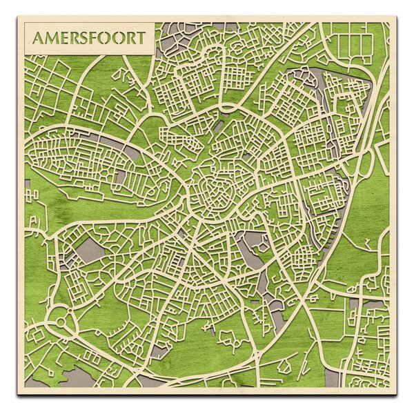 Amersfoort 3D fa várostérkép fali dekoráció – Natura Products