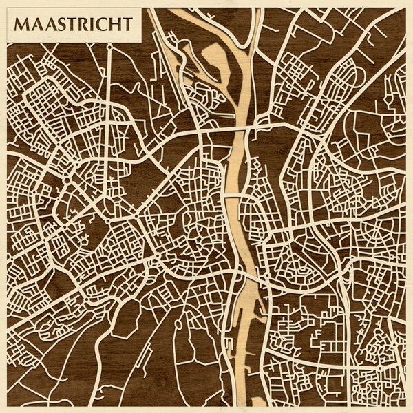 Maastricht 3D fa várostérkép fali dekoráció – Natura Products