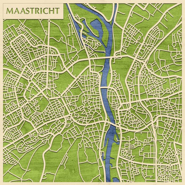 Maastricht 3D fa várostérkép fali dekoráció – Natura Products