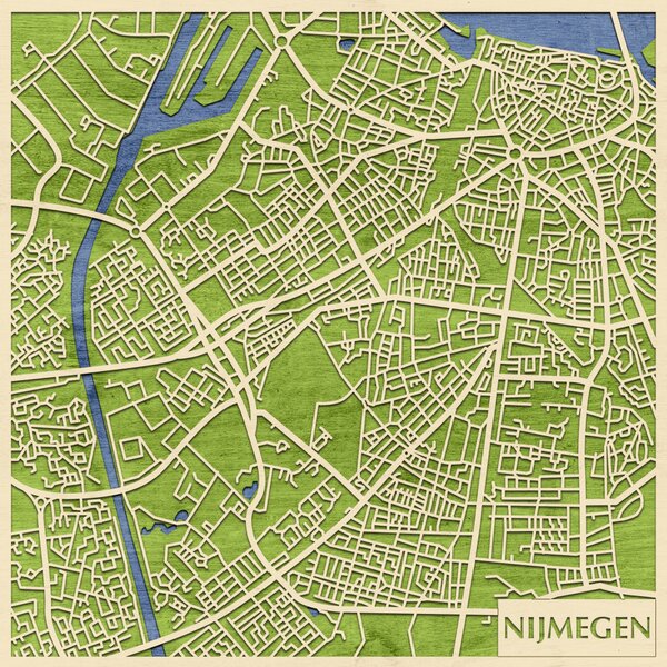 Nijmegen 3D fa várostérkép fali dekoráció – Natura Products
