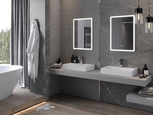 Mexen Navia fürdőszobai megvilágított tükör 50 x 70 cm, LED 6000K, páravédelem - 9803-050-070-611-00