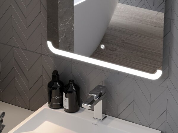 Mexen Nida LED megvilágítású fürdőszobai tükör, 120 x 80 cm, 6000K, páramentes - 9806-120-080-611-00