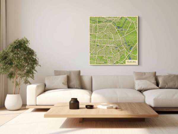 Tilburg 3D fa várostérkép fali dekoráció – Natura Products
