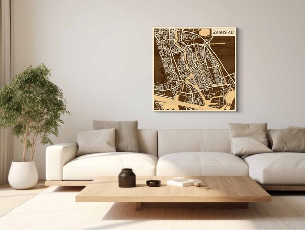 Zaanstad 3D fa várostérkép fali dekoráció – Natura Products